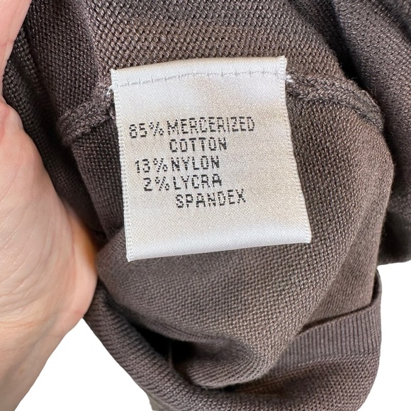 Talbots Mercerized Cotton Stretch Tank Top Womens Blouse Sleeveless Brown Large - Picture 10 of 10